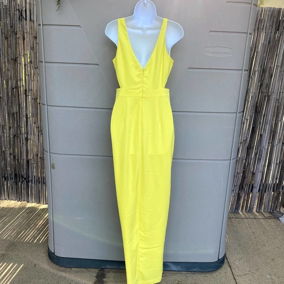 NBD Revolve Yellow Cut Out Maxi Greta Gown Dress Sz Small - Picture 6 of 11